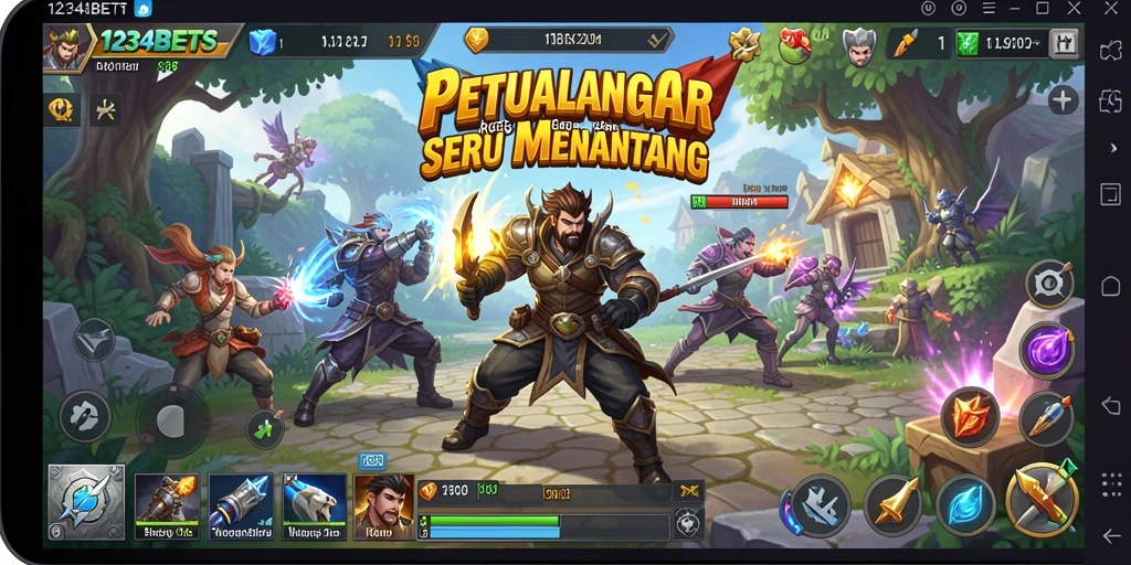 Tampilan gameplay RPG yang mendebarkan di 1234BETS.