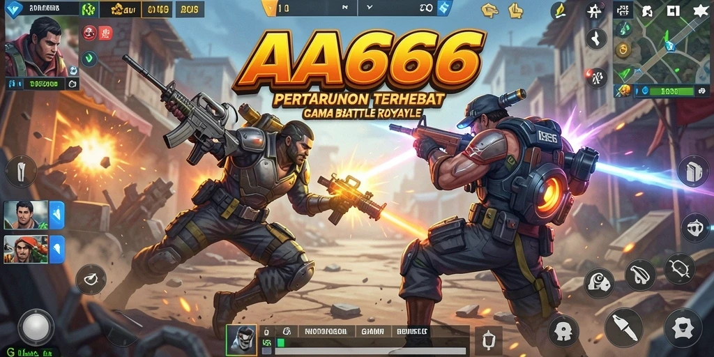 Tangkapan layar gameplay <strong>AA666</strong> yang menampilkan aksi intens di Battle Royale.