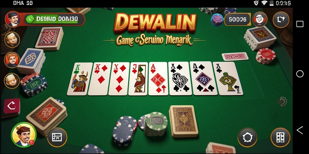 Tampilan interaksi menarik dalam gameplay Domino DEWALIN.