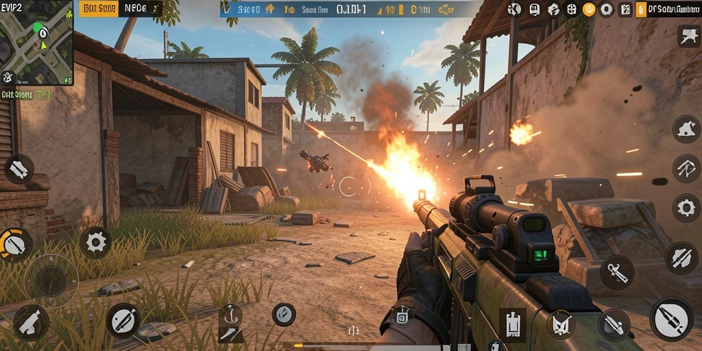 Tangkapan layar menunjukkan aksi seru dalam gameplay EVIP2 TPS.