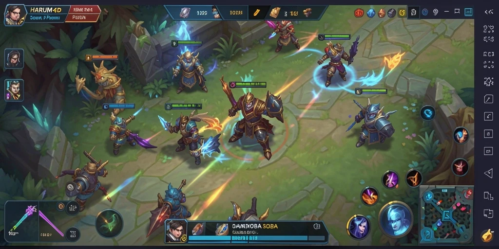 Gameplay menarik dalam pertarungan tim di HARUM4D.