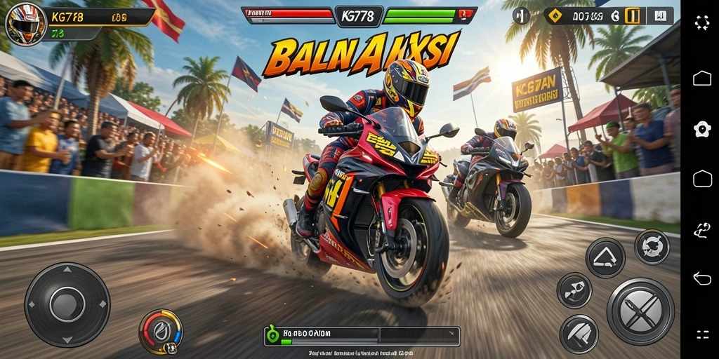Menampilkan aksi balapan motor yang mendebarkan di KG778.