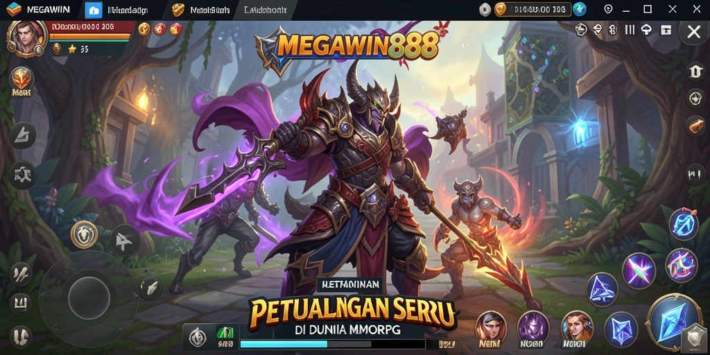 Tampilan gameplay seru MEGAWIN888 dengan karakter yang beraksi.