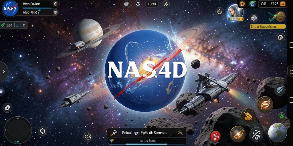 Screenshot gameplay NASA4D yang menunjukkan aksi luar angkasa yang seru.