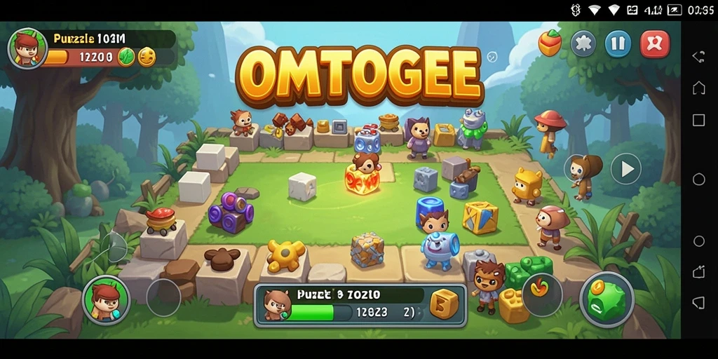 Screenshot gameplay OMTOGEL menunjukkan tantangan Puzzle yang menarik.