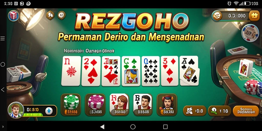 Screenshot gameplay REZEGO menampilkan aksi seru permainan Domino.
