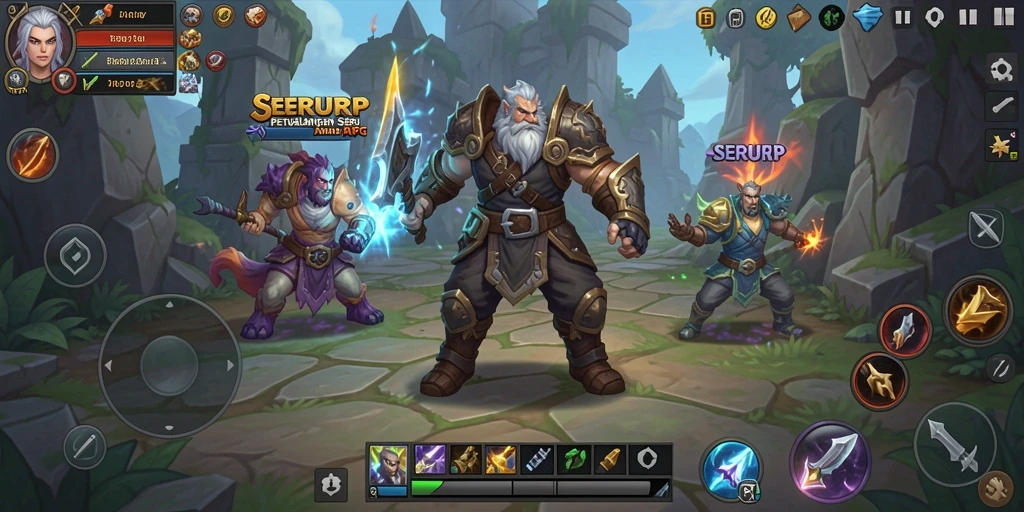Tampilan seru gameplay SERURP dalam petualangan ARPG.