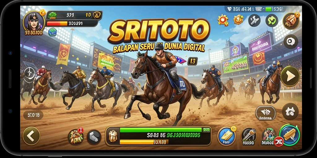 Tampak gameplay balapan yang seru dan mendebarkan.
