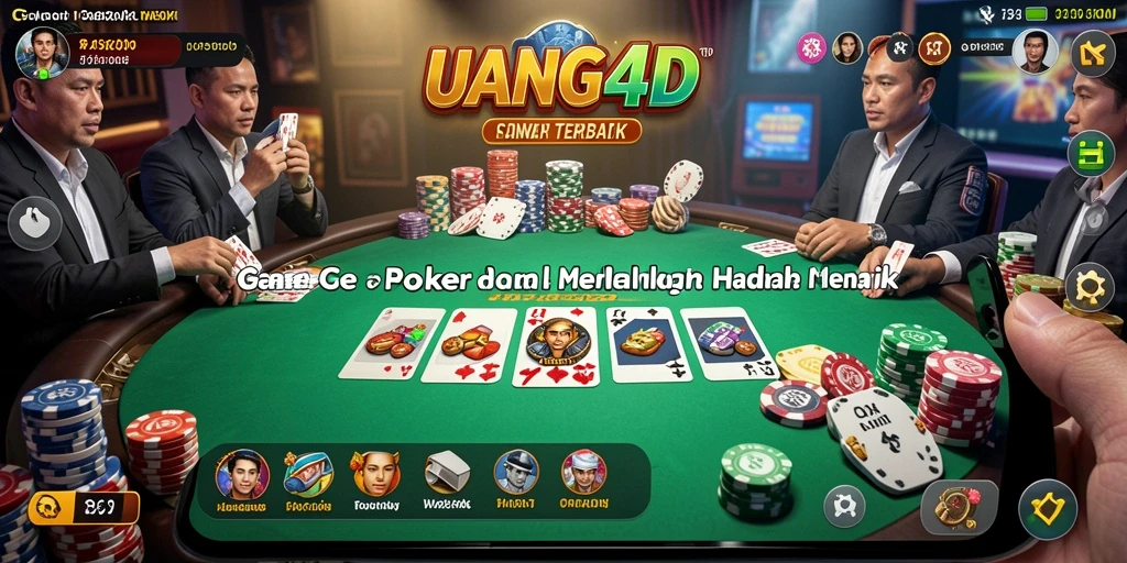 Tampilan gameplay Poker yang mendebarkan di UANG4D.